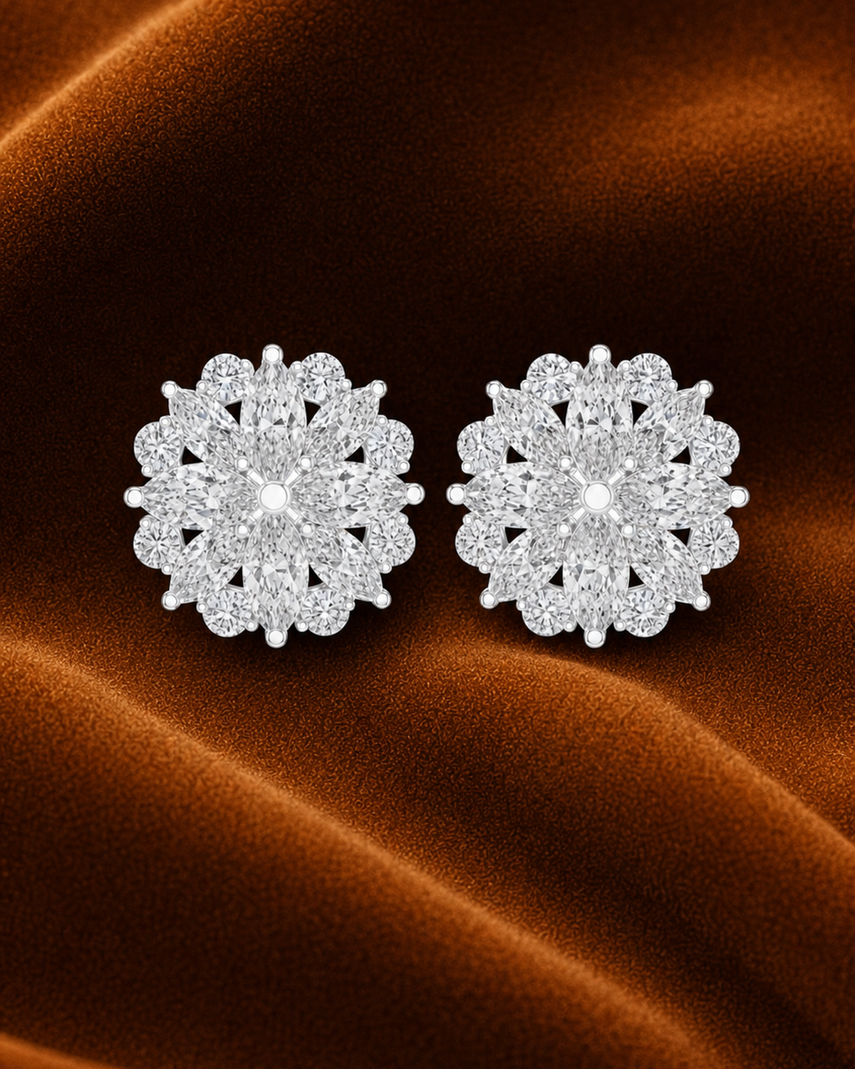 Marquise Rosette Stud Earrings by MONICONIC