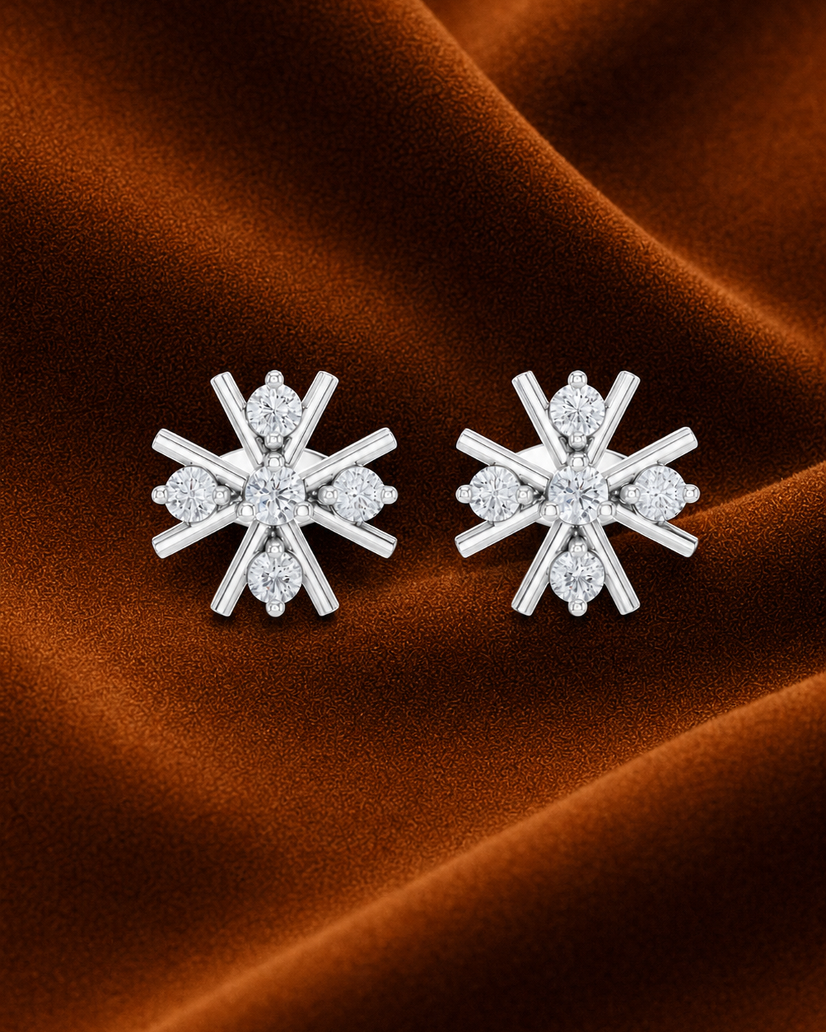 Starburst Diamond Stud Earrings by MONICONIC