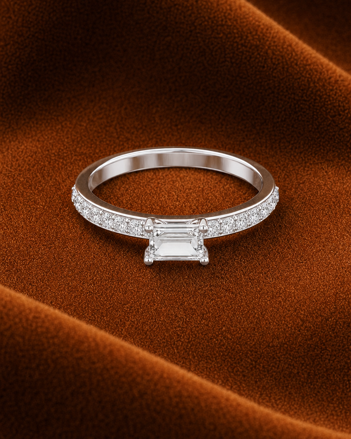 East West Baguette Ring by MONICONIC