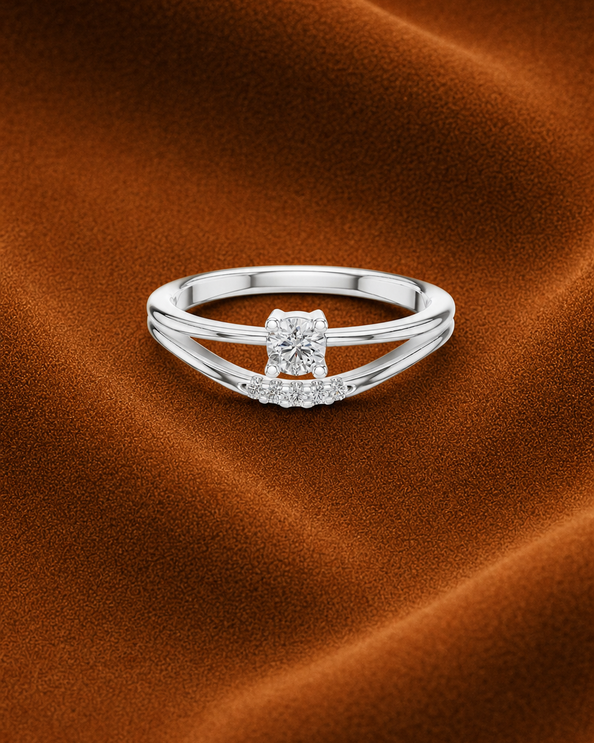 Arc Pavé Solitaire Ring by MONICONIC