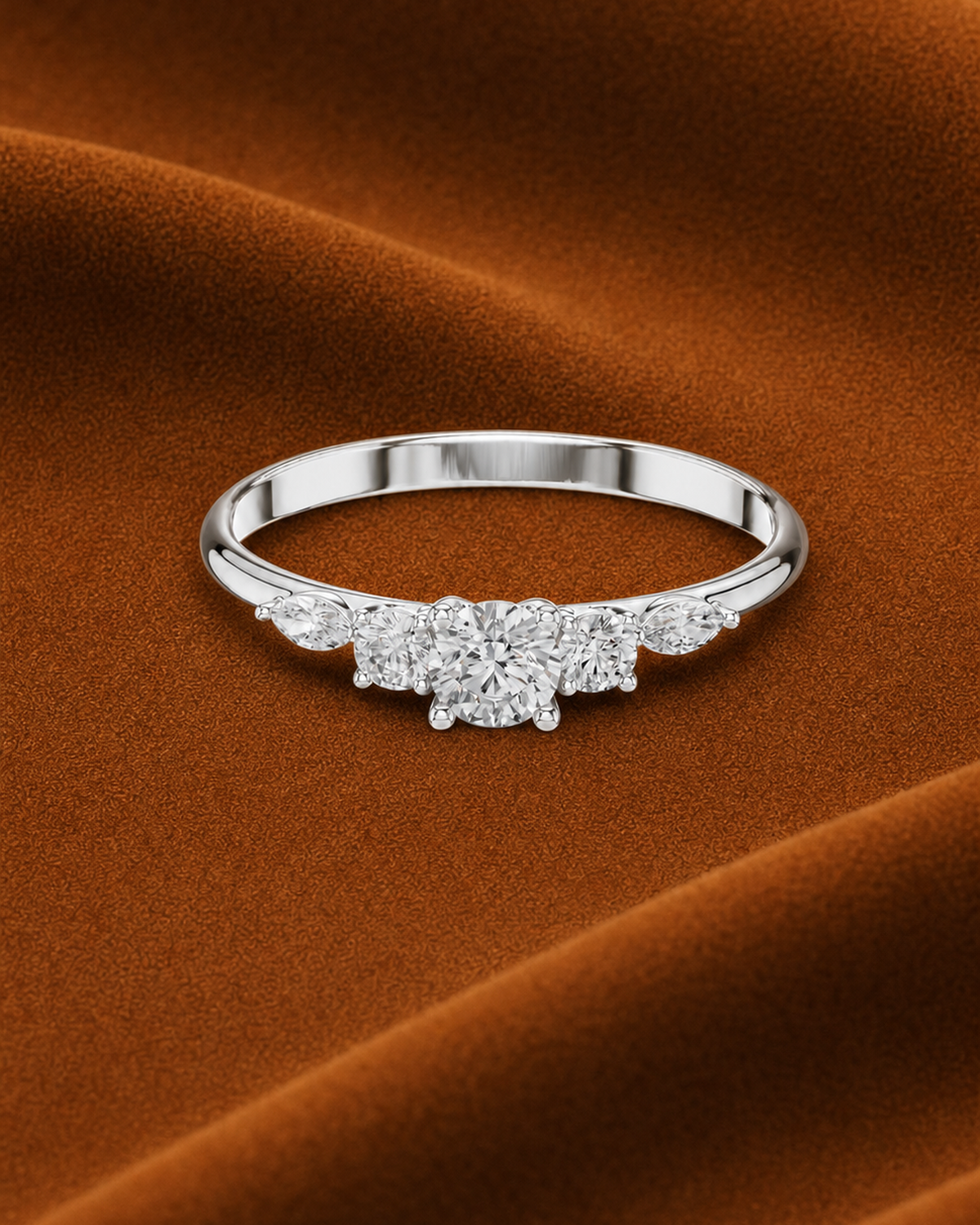 Marquise Tapered Five Stone Ring by MONICONIC