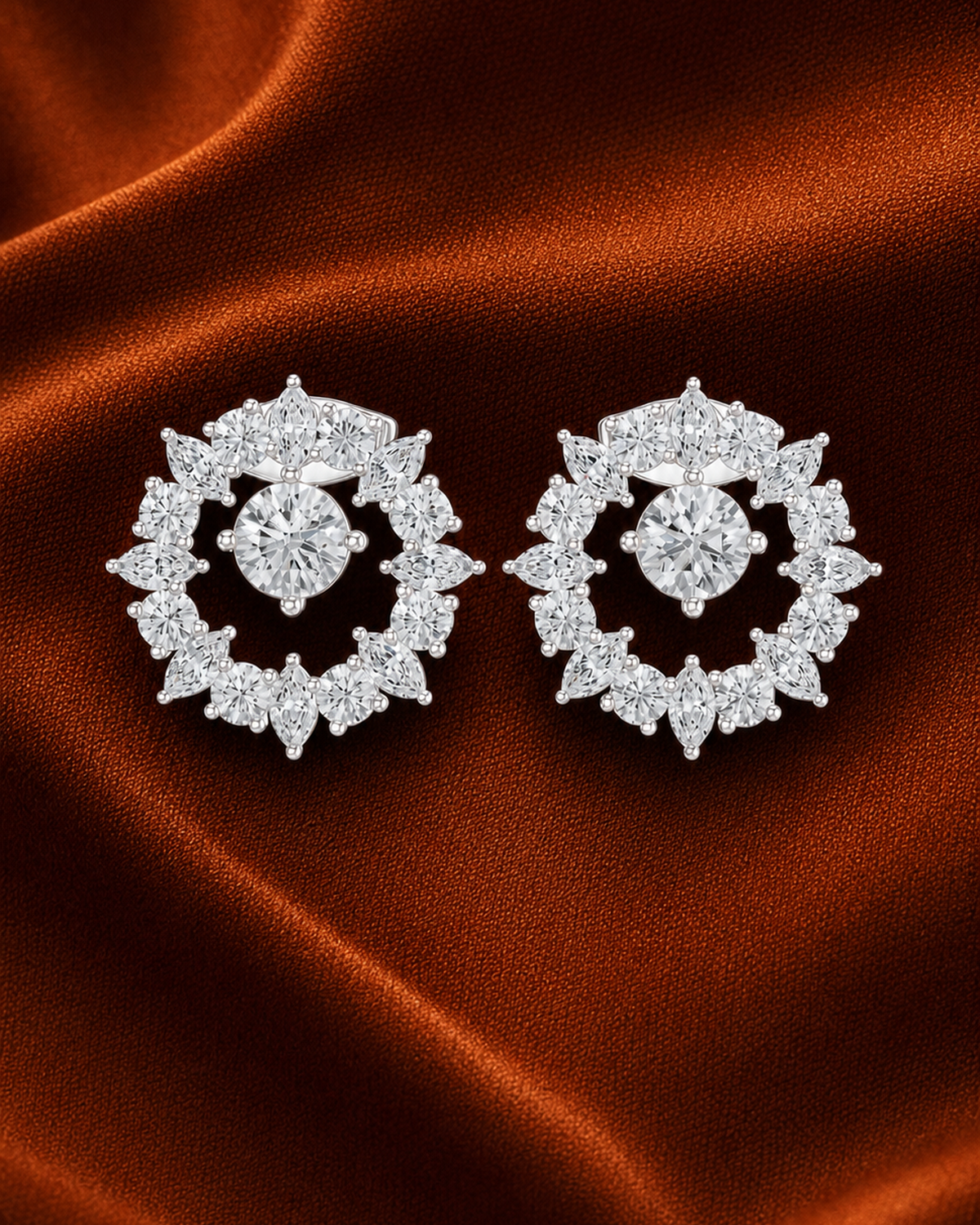Marquise Wreath Diamond Stud Earrings by MONICONIC