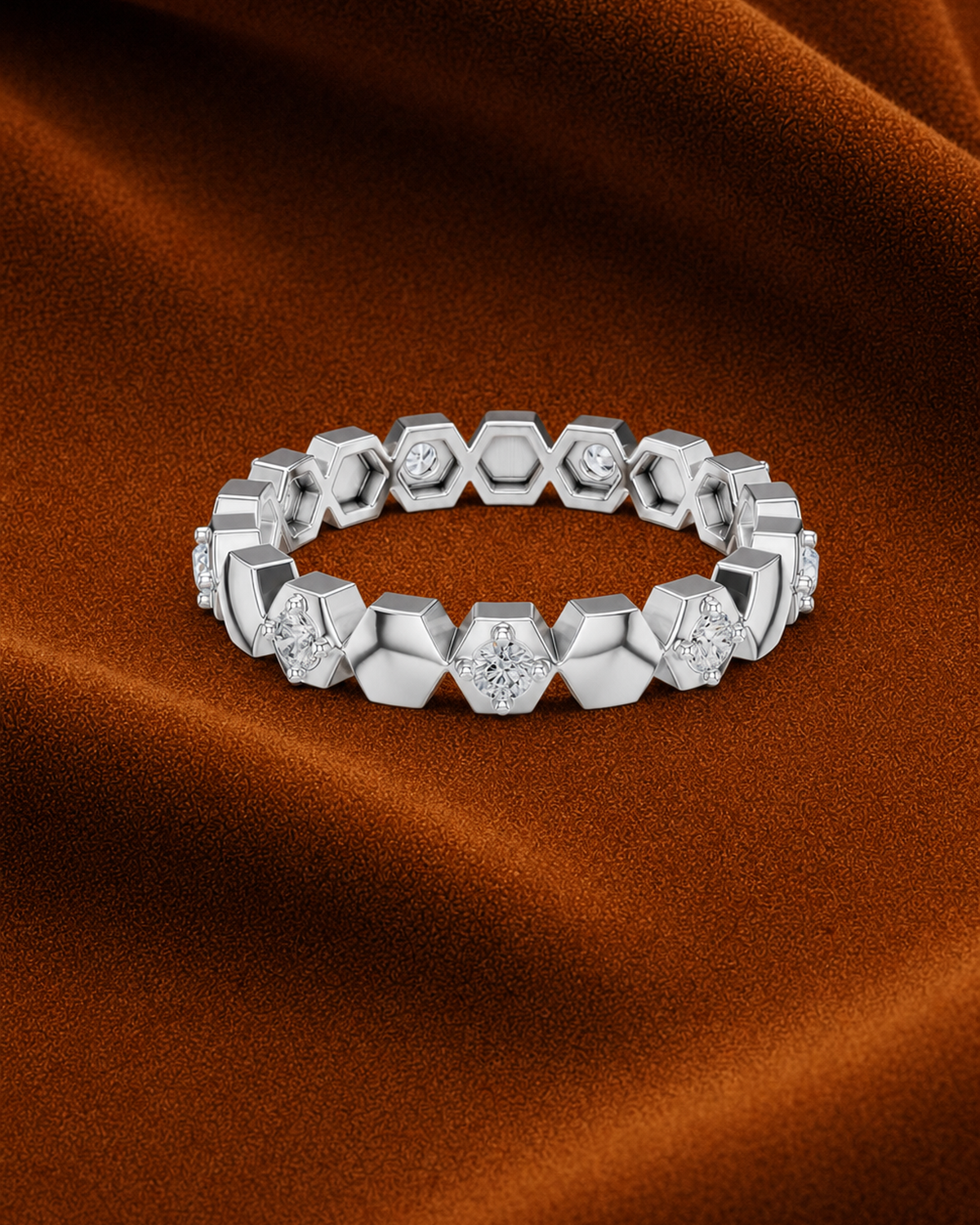 Honeycomb Diamond Band by MONICONIC
