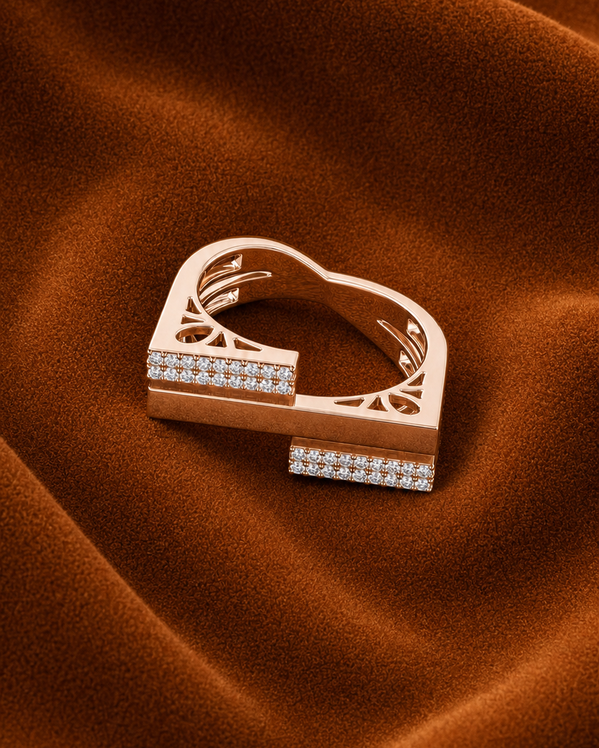 Double Bar Open Ring by MONICONIC