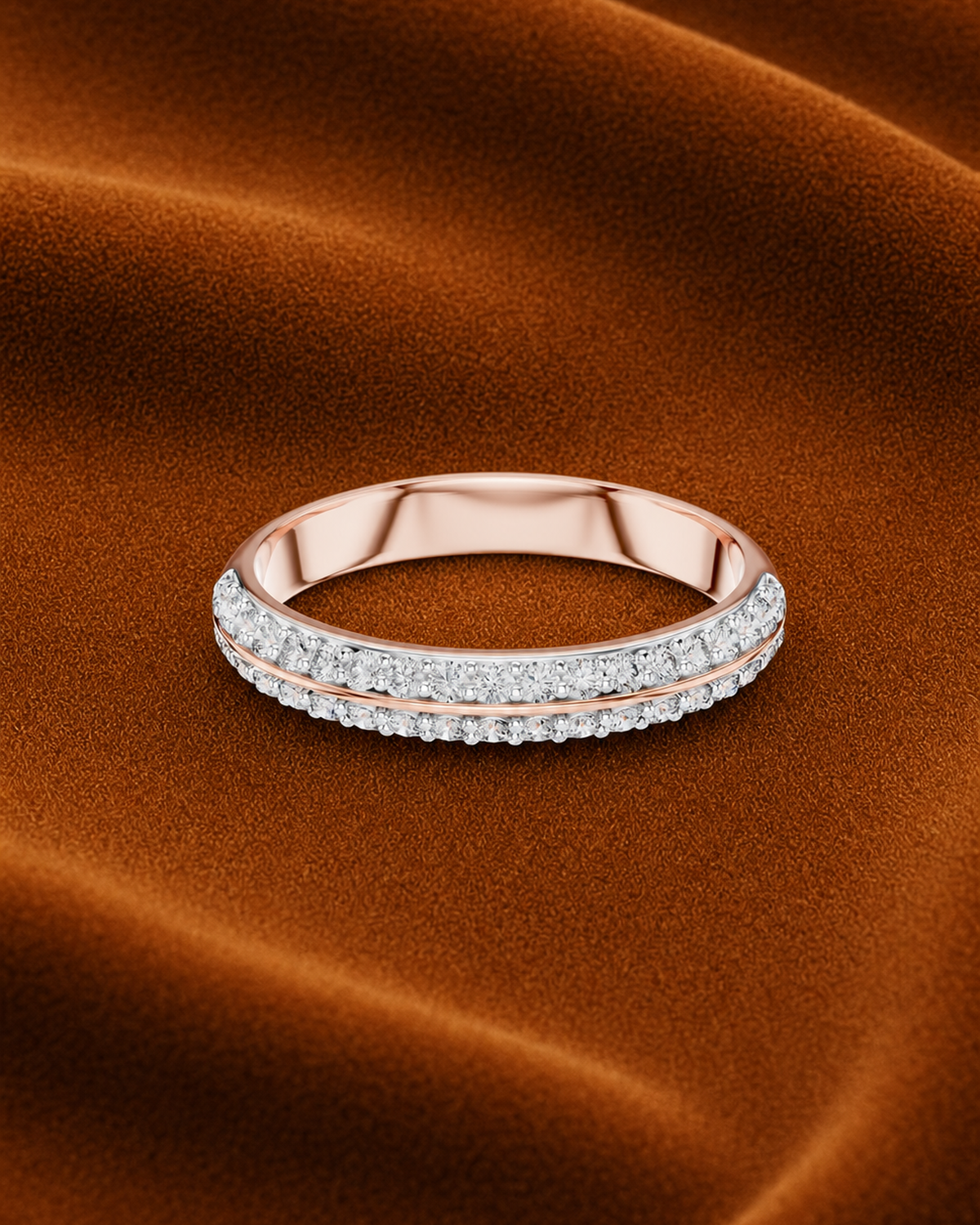 Double Pavé Diamond Band by MONICONIC