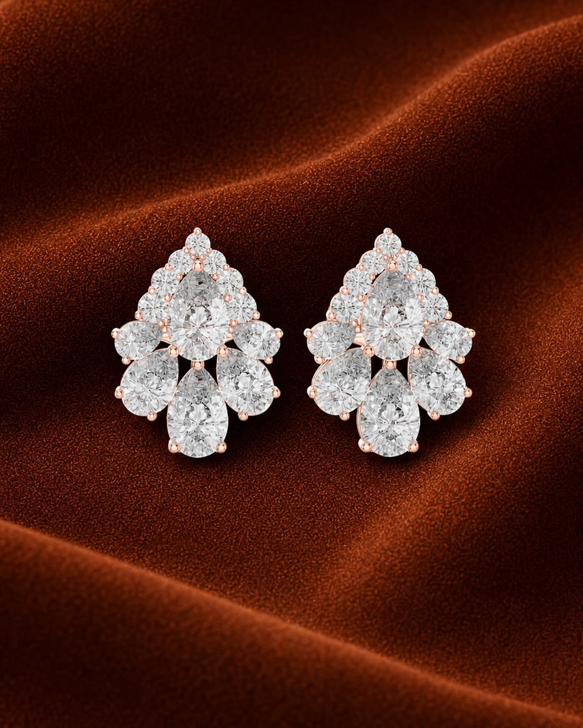 Pear Cluster Lab-Grown Diamond Studs by MONICONIC