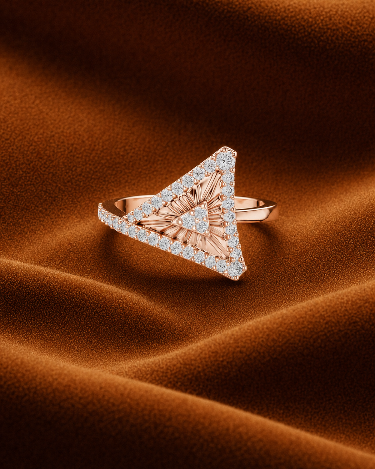 Sunburst Triangle Ring by MONICONIC