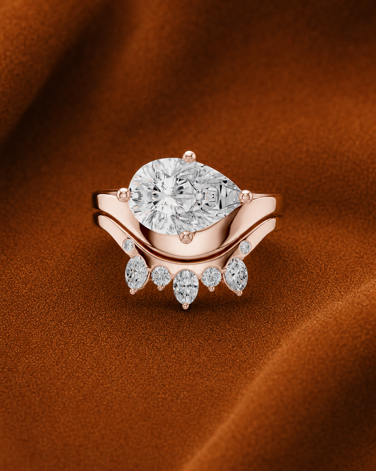 Pear-Cut Crown Ring by MONICONIC