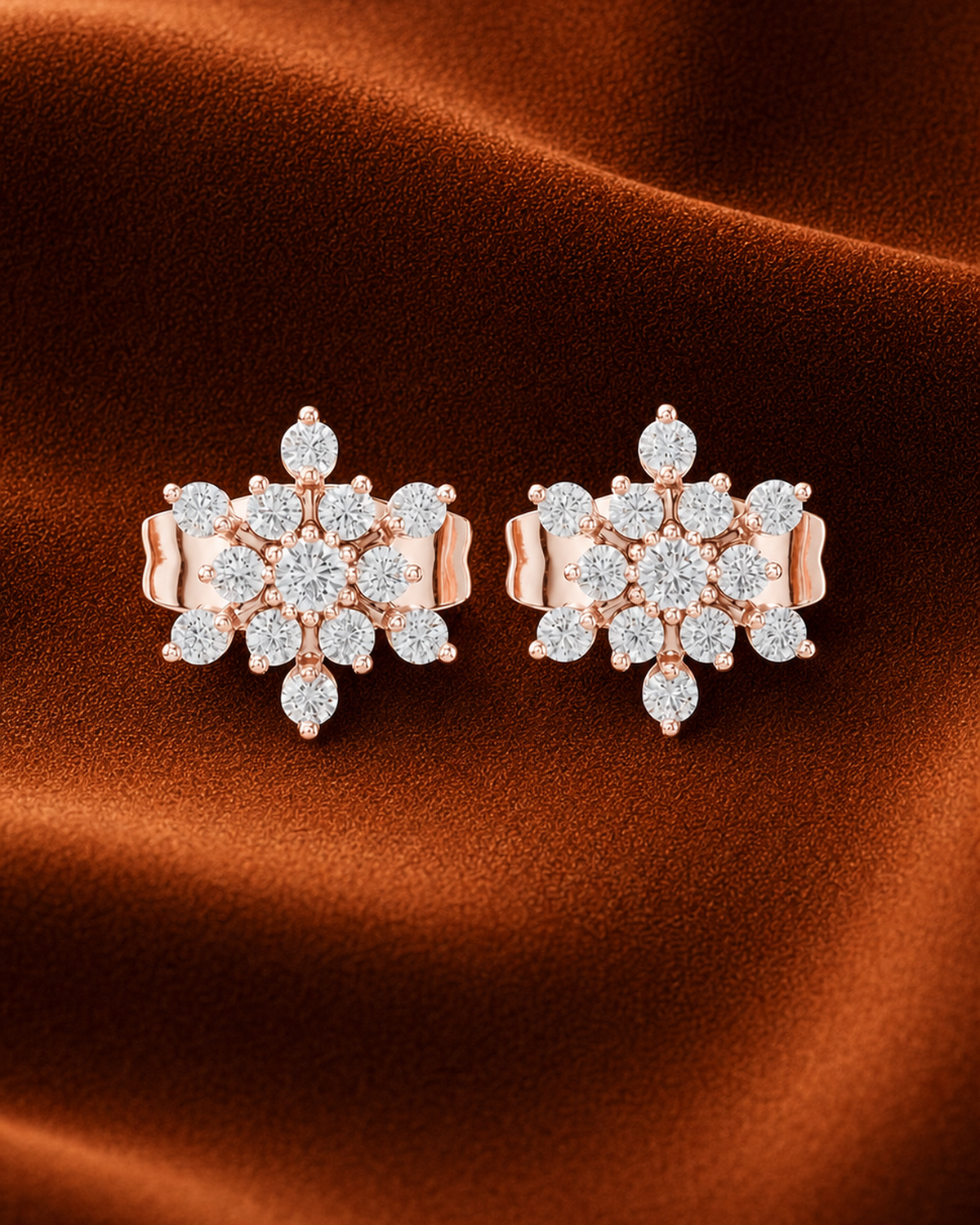Snowflake Diamond Stud Earrings by MONICONIC