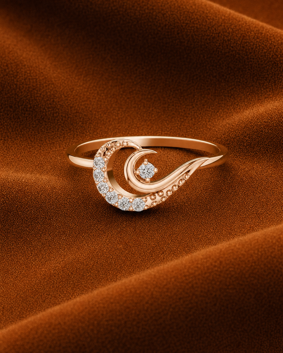 Crescent Pavé Ring by MONICONIC