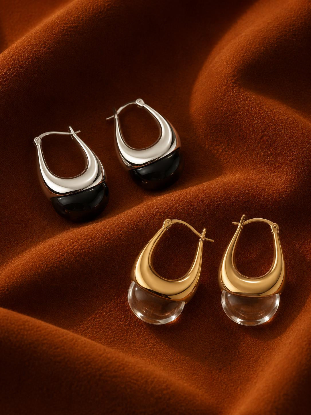 Sculpted Arc Drop Earrings