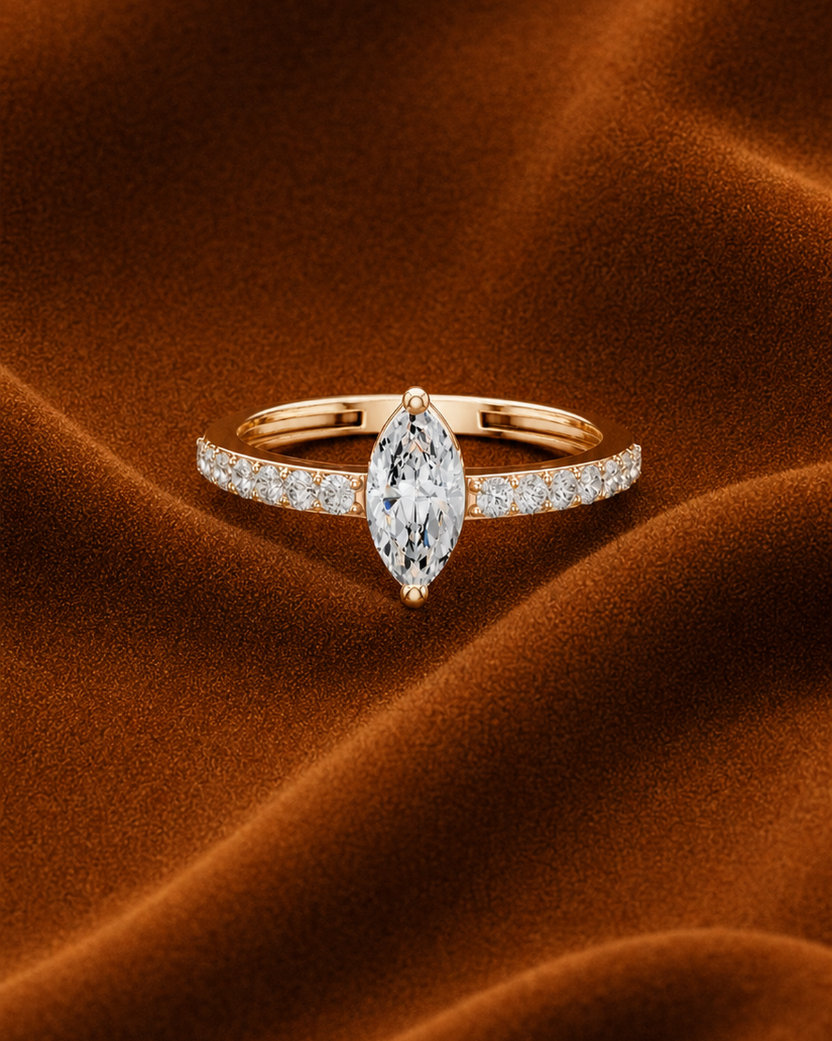 Marquise Collet Pavé Ring by MONICONIC