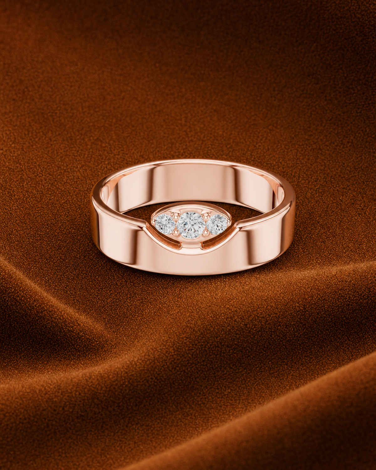 U Collar Three-Stone Ring by MONICONIC