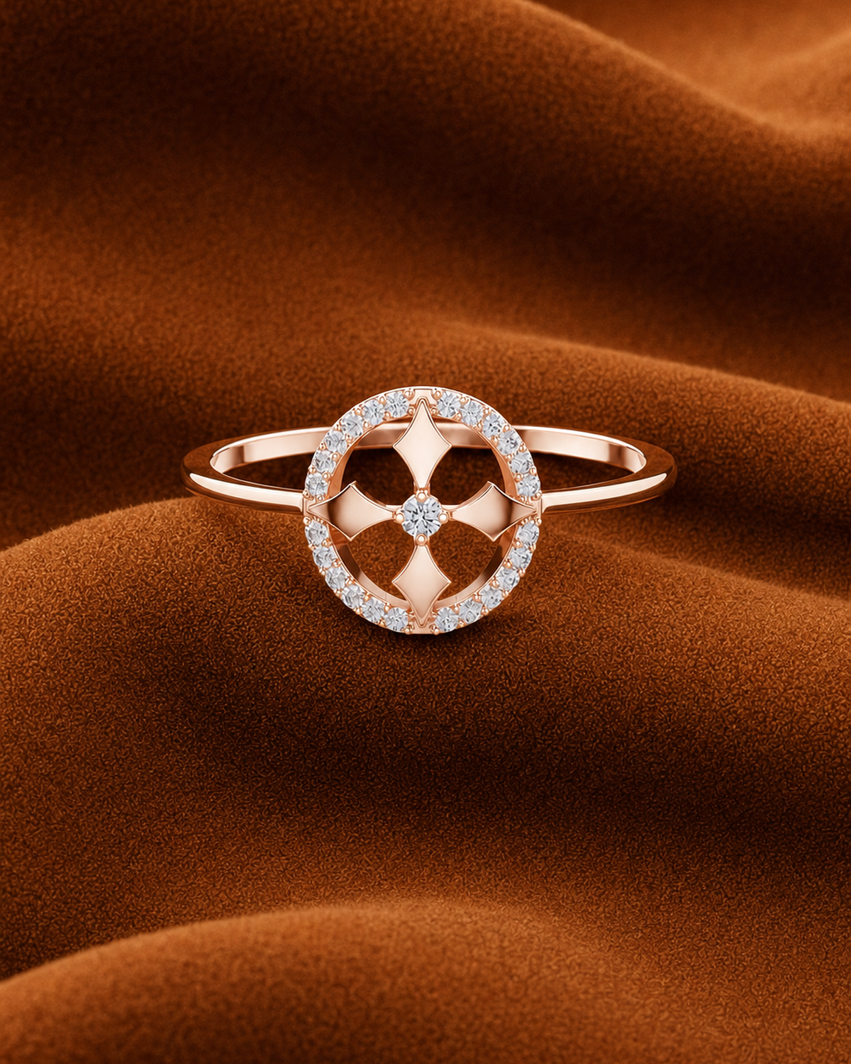Quatrefoil Halo Ring by MONICONIC