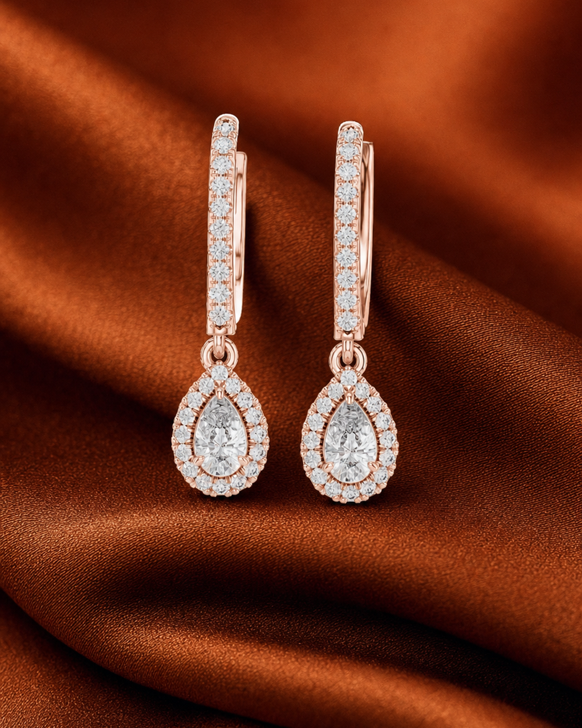 Pavé Bar Pear Drop Earrings by MONICONIC