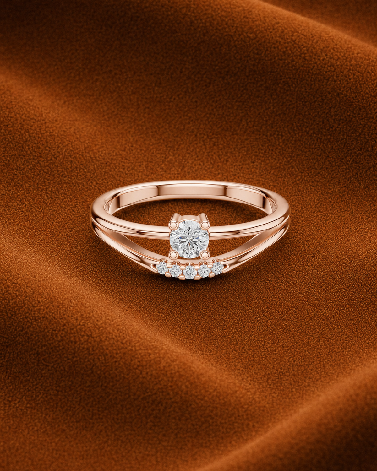 Arc Pavé Solitaire Ring by MONICONIC