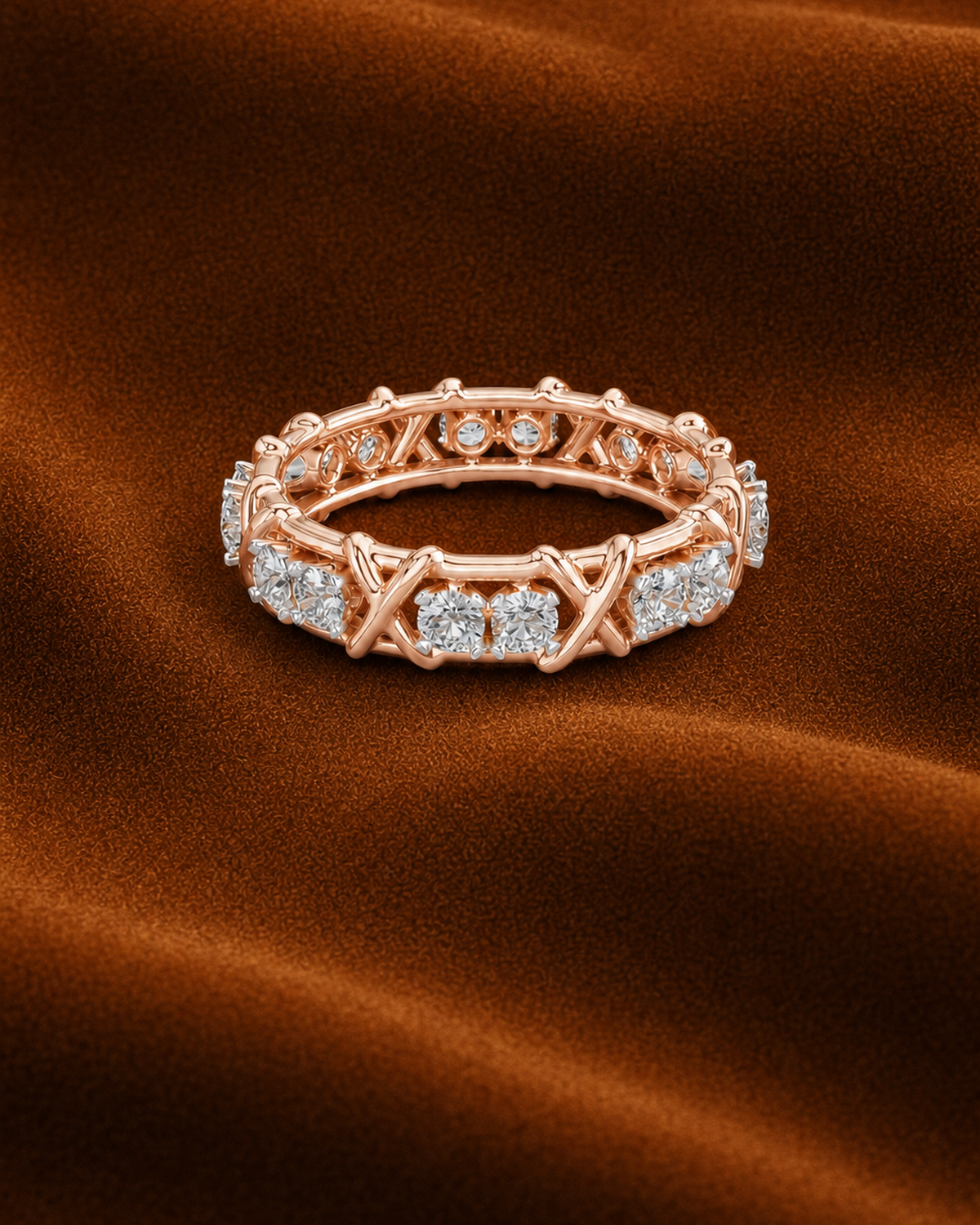 X Motif Eternity Band by MONICONIC
