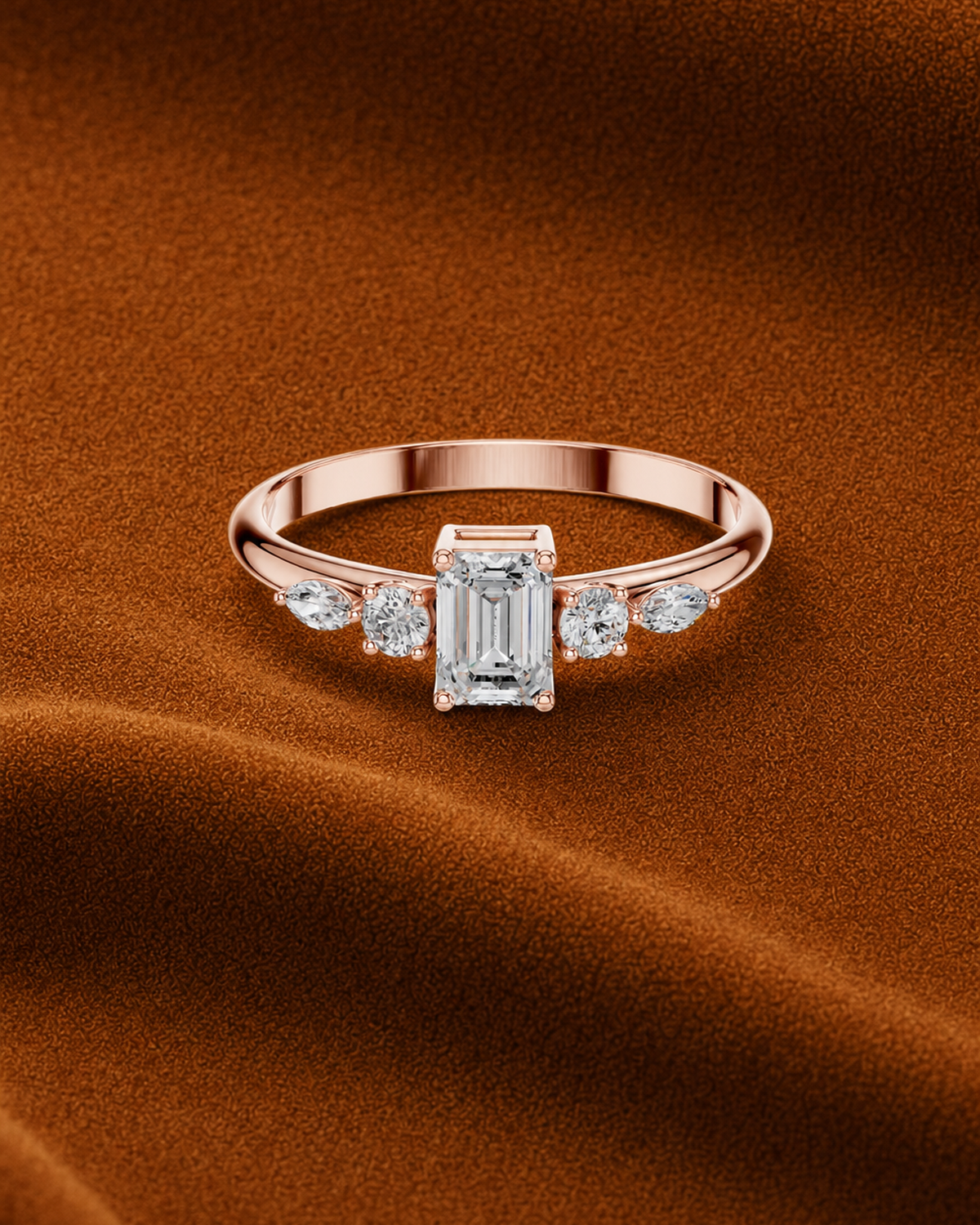 Emerald-Cut Five-Stone Ring by MONICONIC