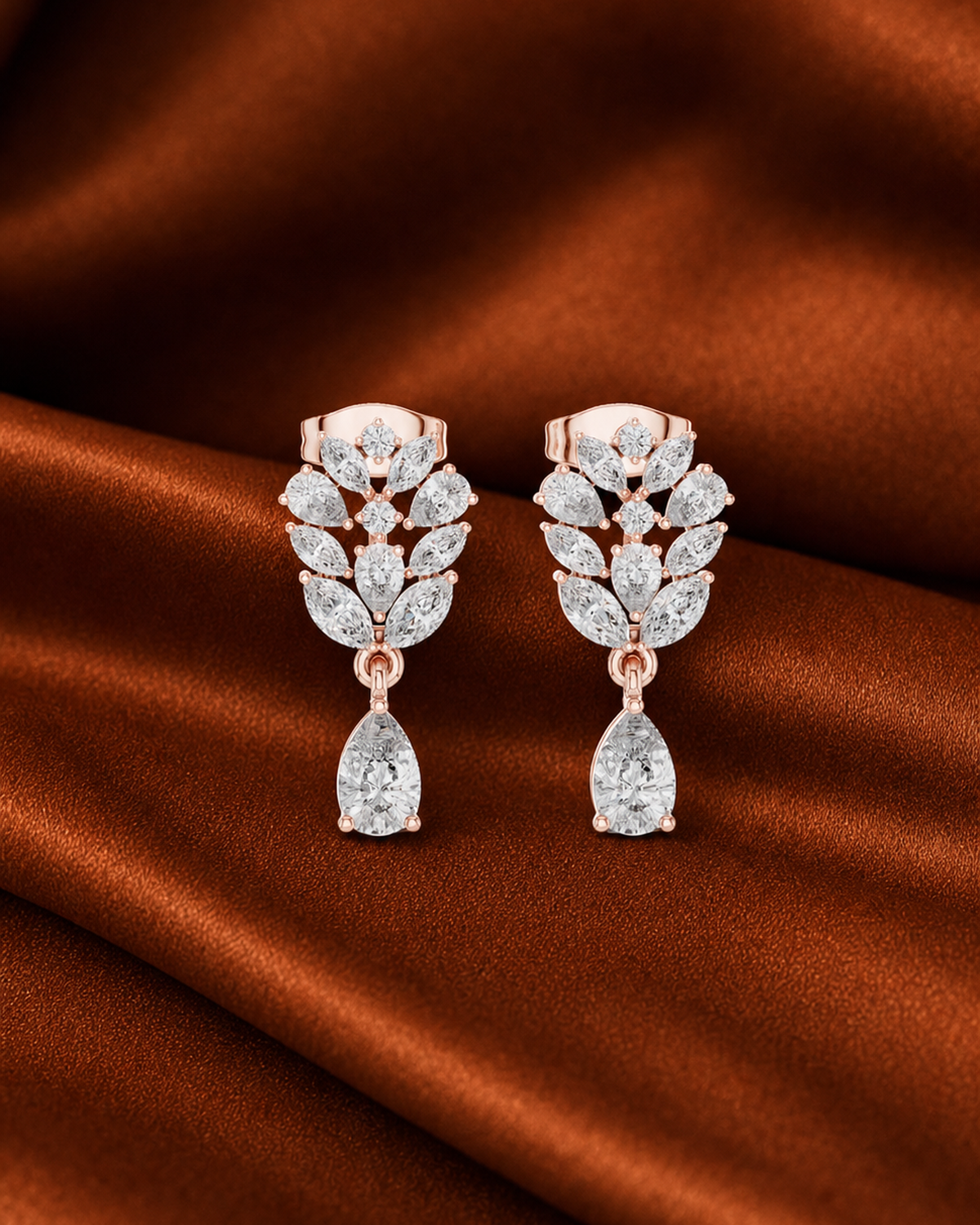 Marquise Cluster Pear Drop Earrings by MONICONIC