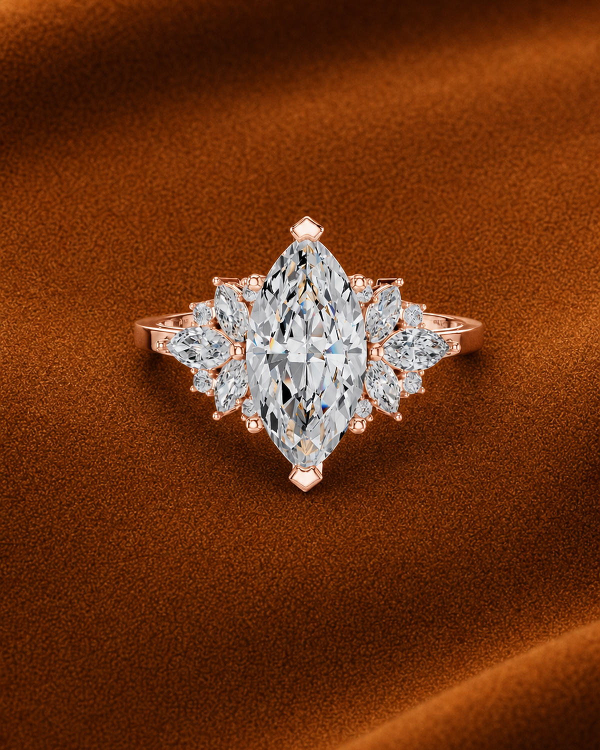 Marquise Floral Cluster Ring by MONICONIC