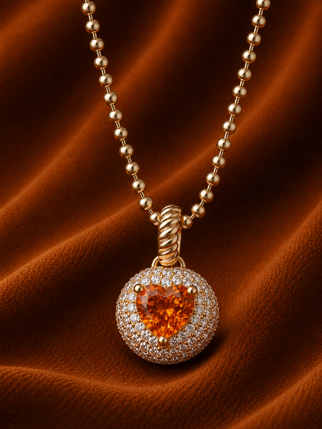 Heart Halo Gemstone Pendant