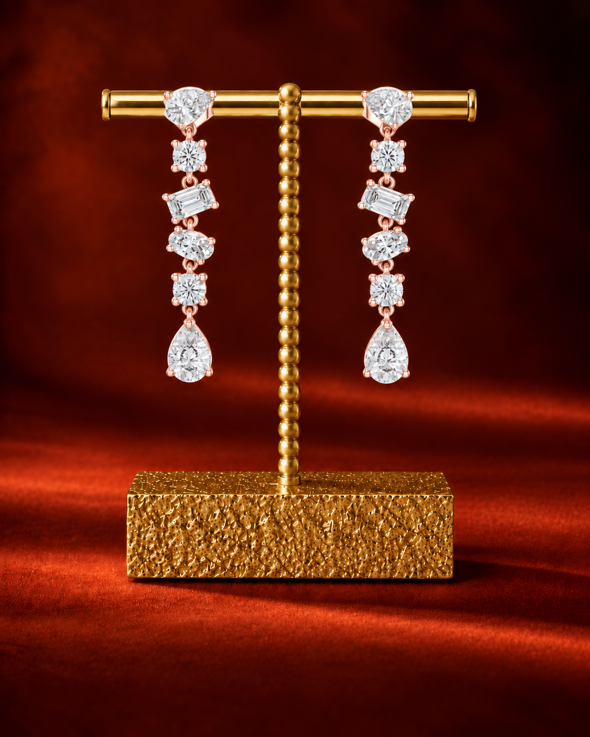 Mixed-Cut Diamond Drop Earrings by MONICONIC