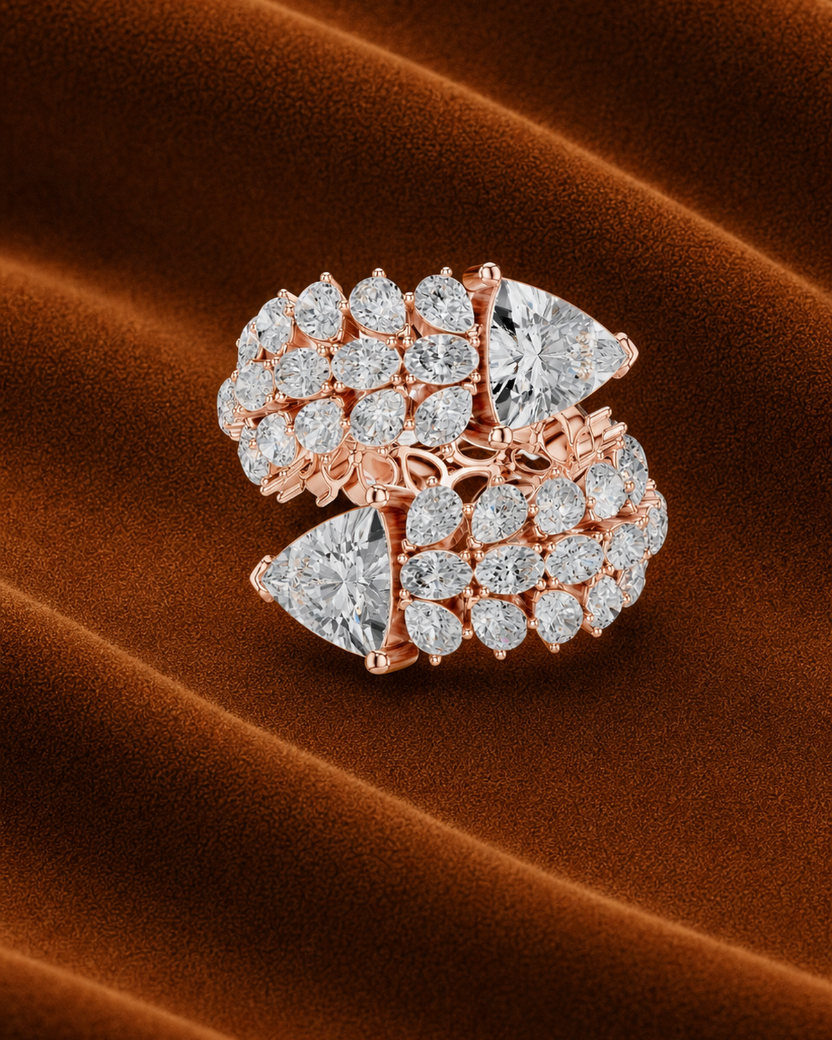 Twin Trillion Bypass Ring by MONICONIC