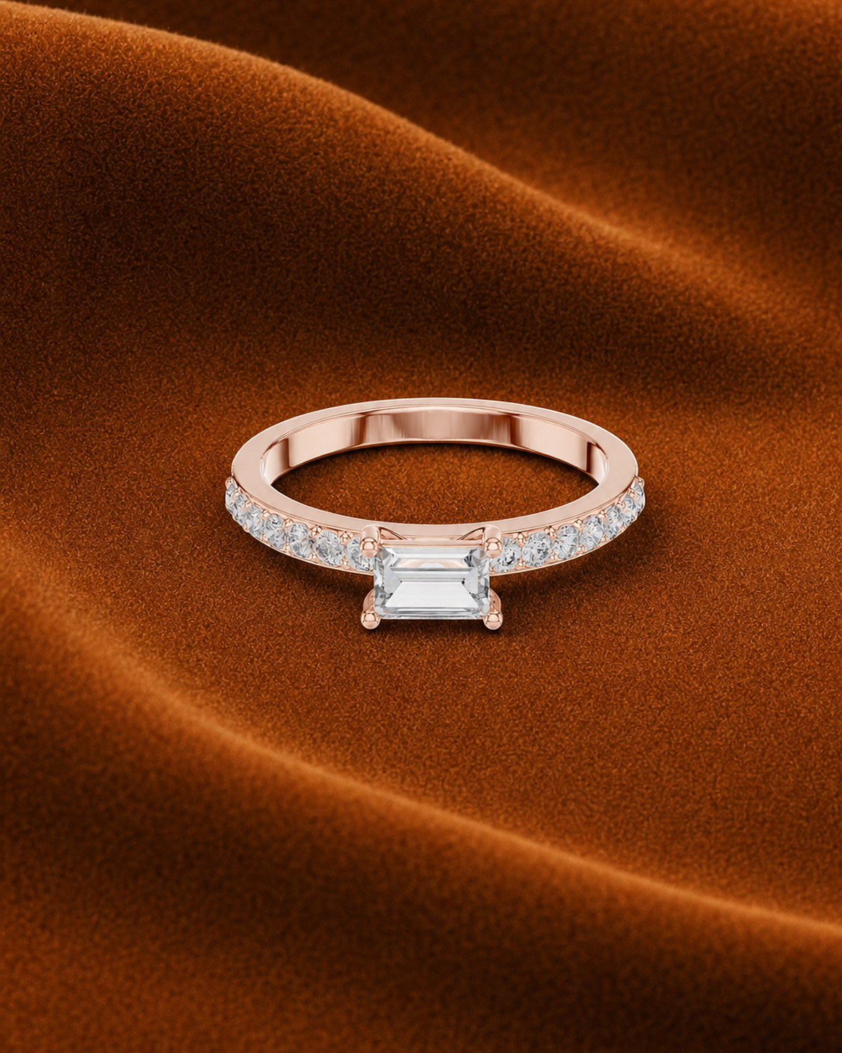 East West Baguette Ring by MONICONIC