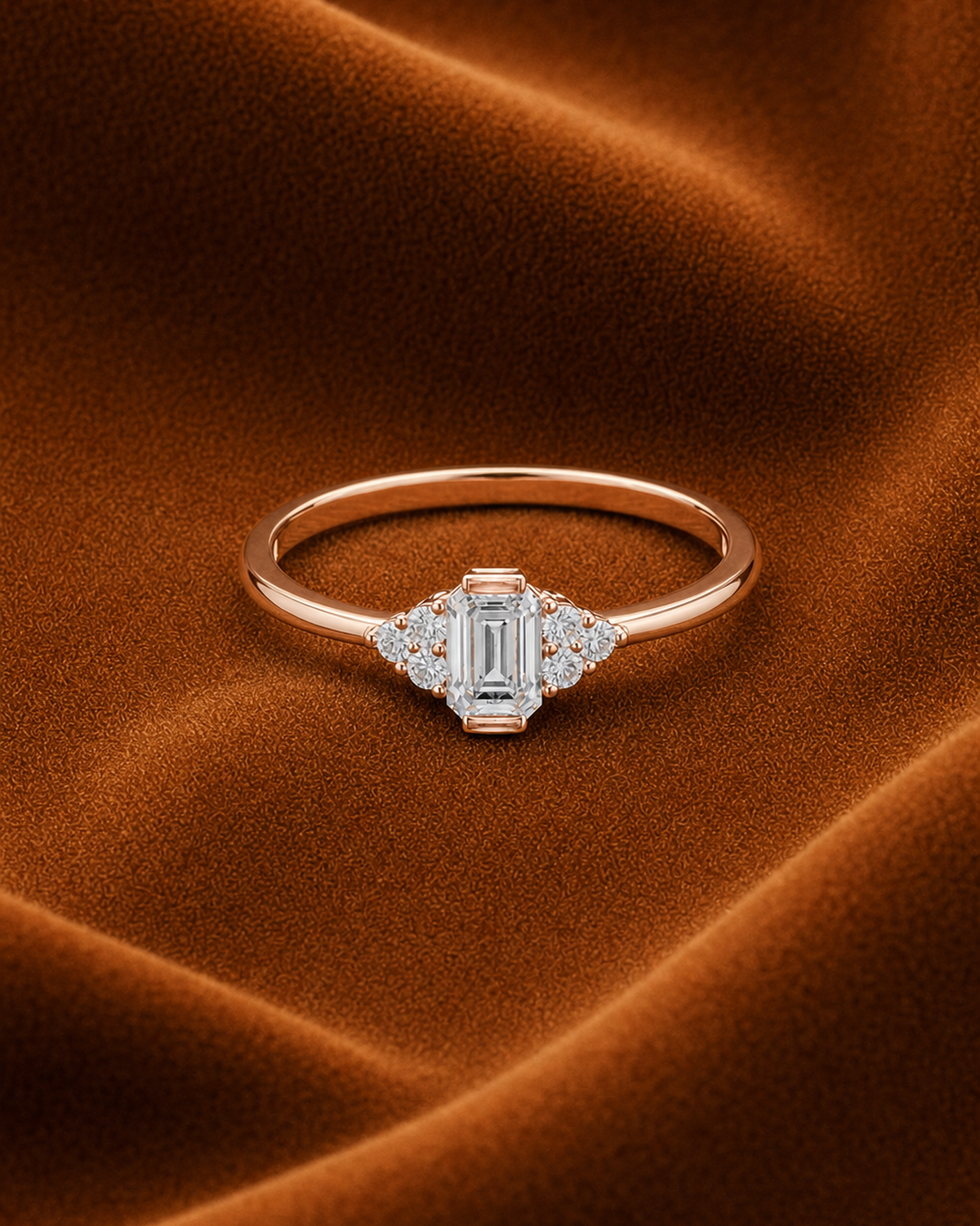 Emerald-Cut Cluster Ring by MONICONIC