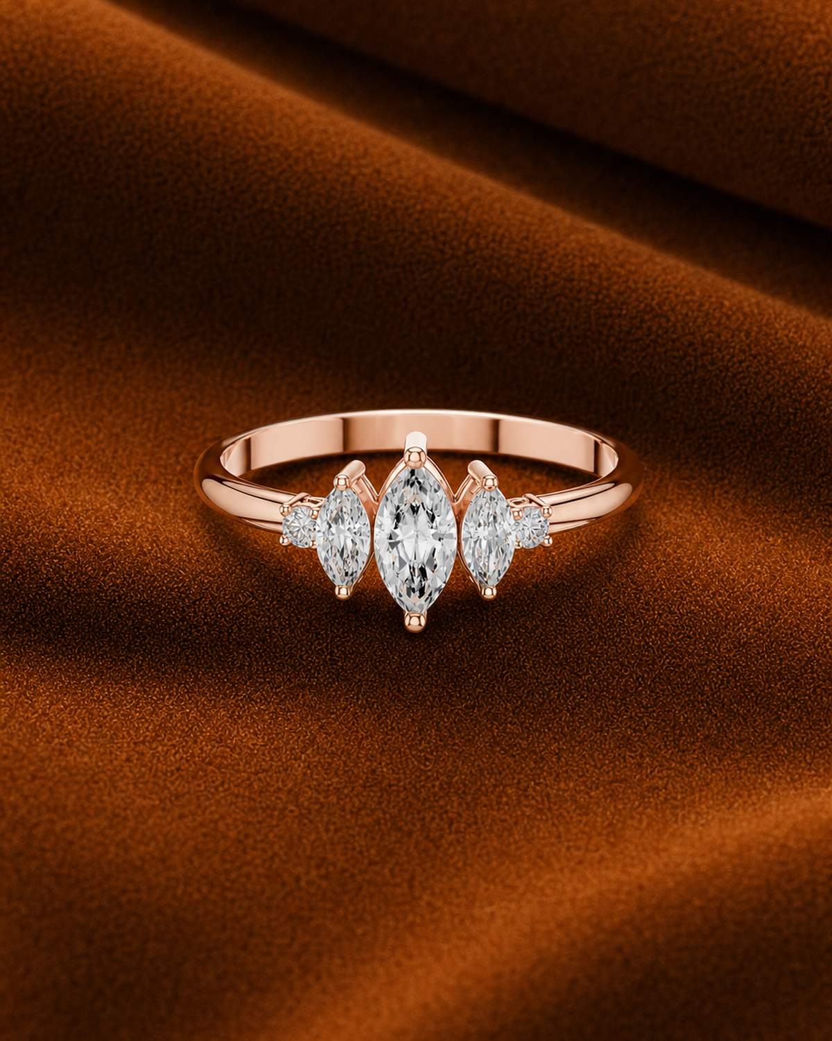 Marquise Five Stone Ring by MONICONIC