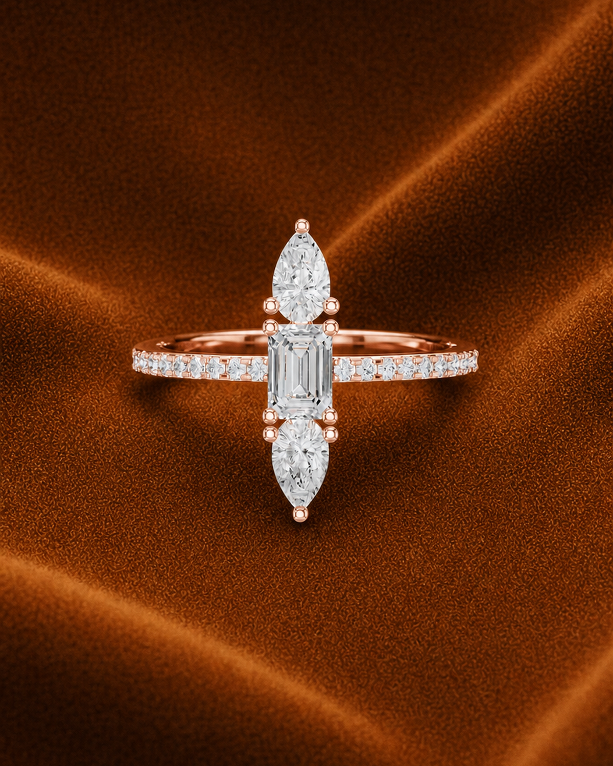 Emerald-Cut North South Ring by MONICONIC