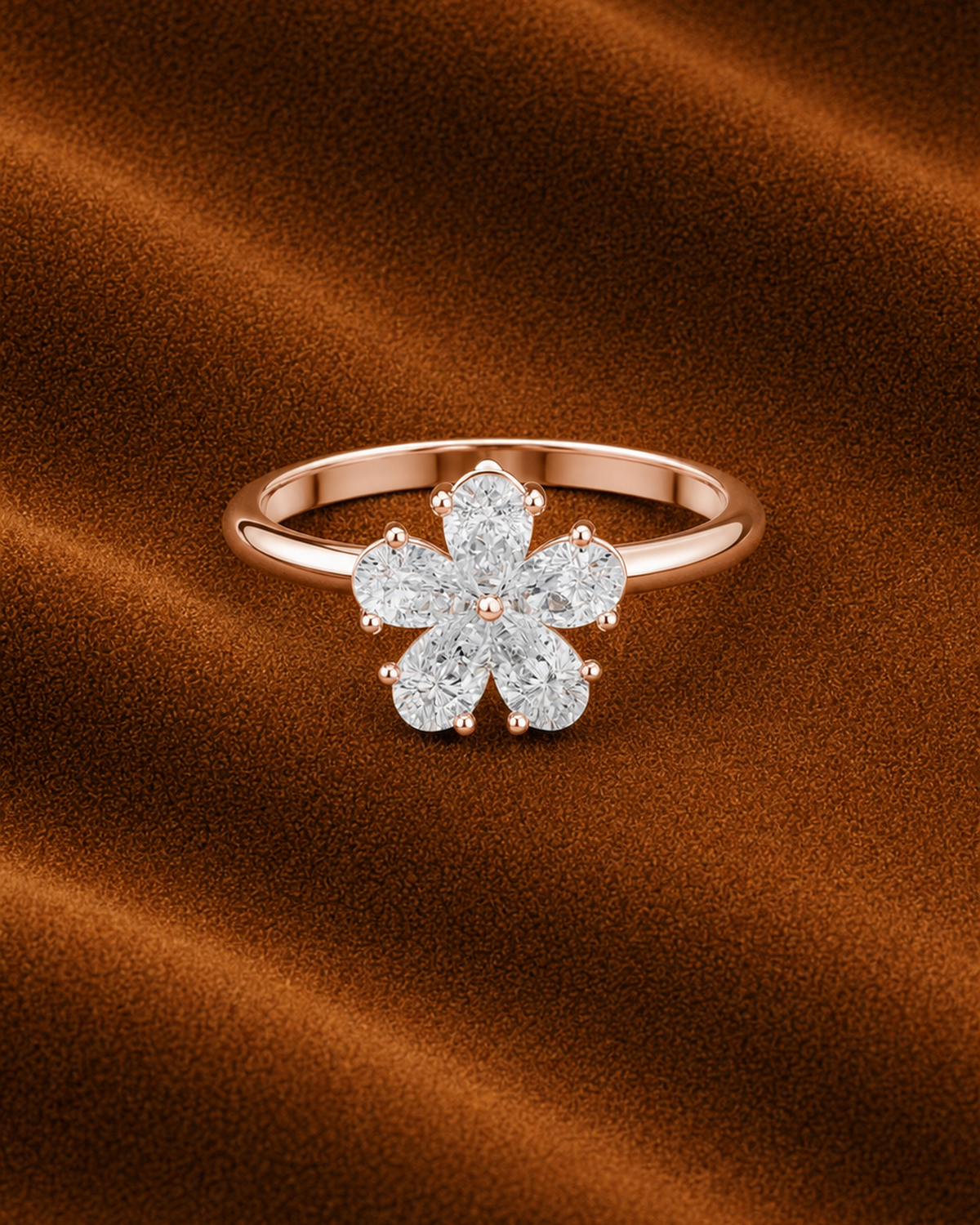 Pear Rosette Ring by MONICONIC