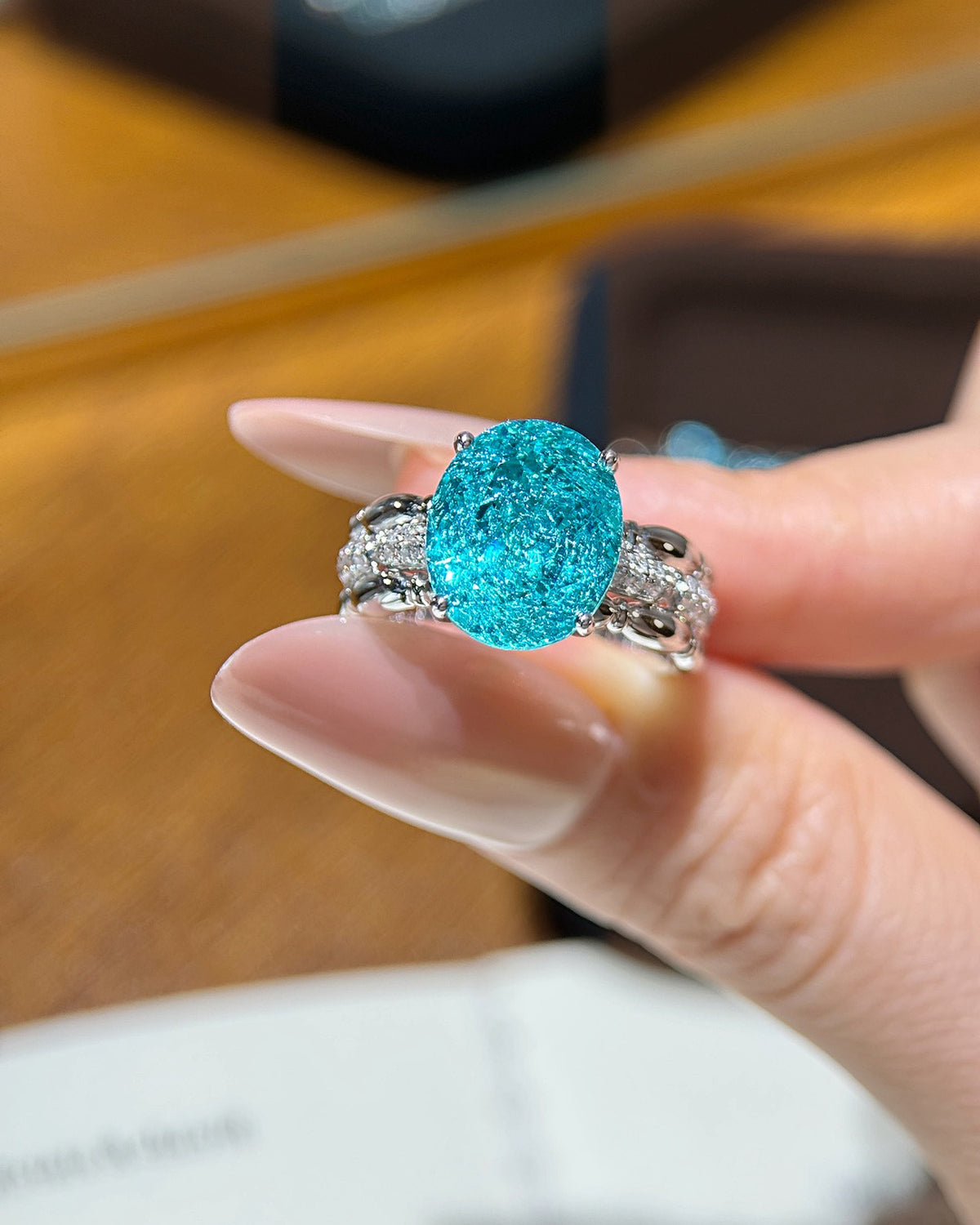 Aqua Lumen Paraiba Ring by MONICONIC