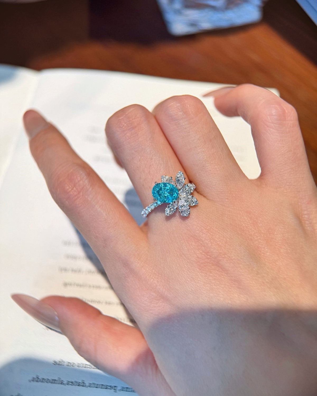 Paraiba Petal Ring by MONICONIC