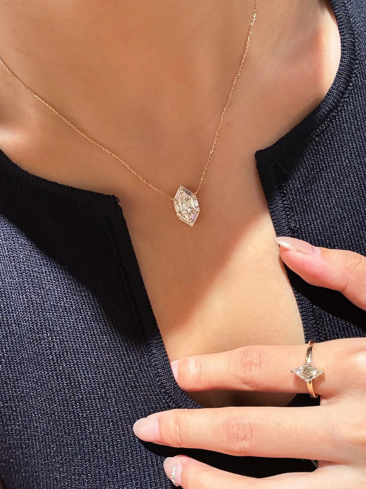 Hexa Marquise Necklace by MONICONIC