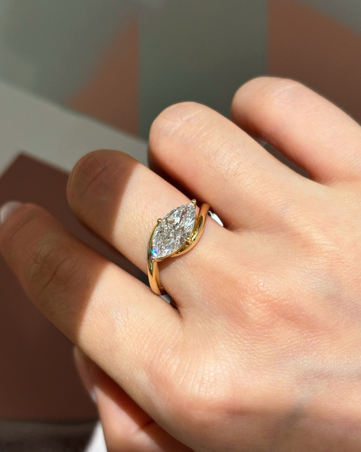 Marquise Twist Ring by MONICONIC