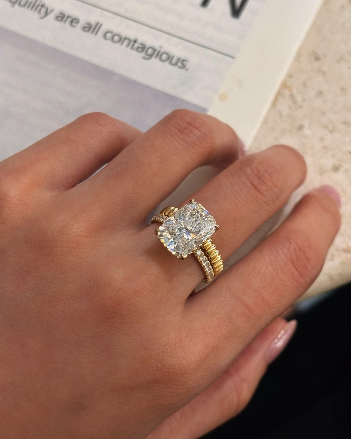 Cushion Pavé Ring by MONICONIC