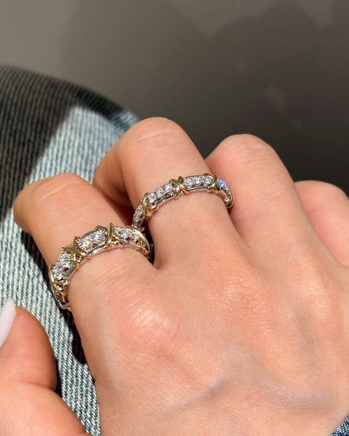X Lattice Eternity Ring by MONICONIC