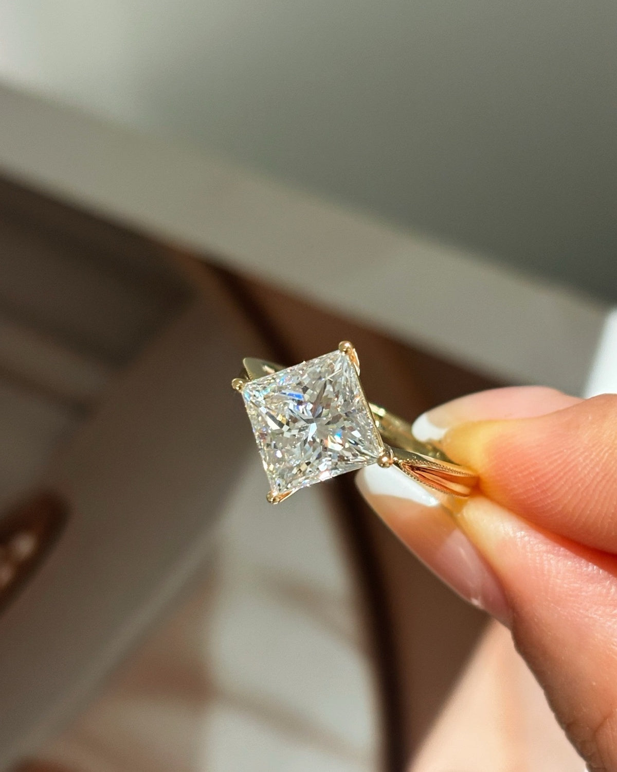 Prism Square Solitaire Ring by MONICONIC