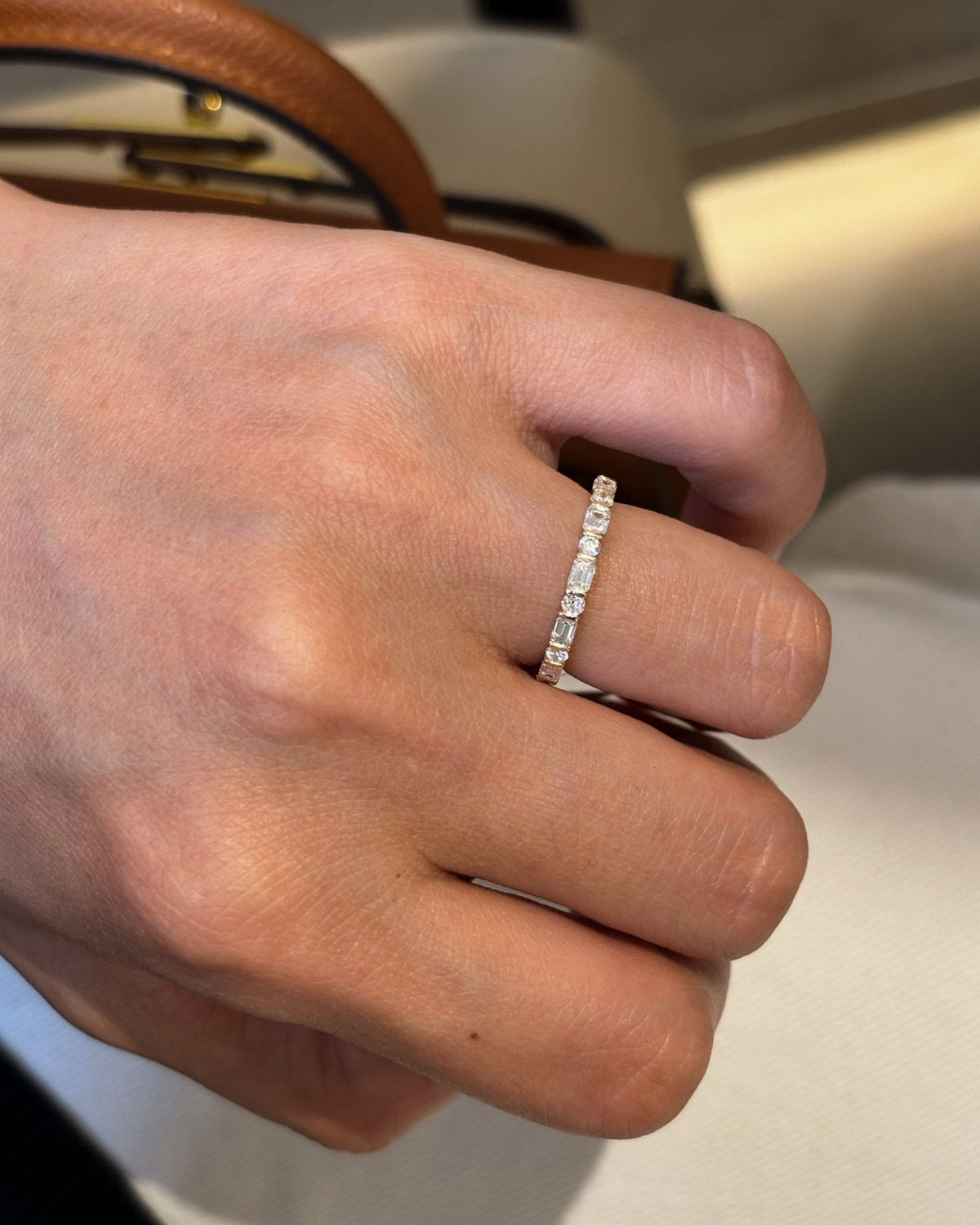 Baguette Mosaic Ring by MONICONIC