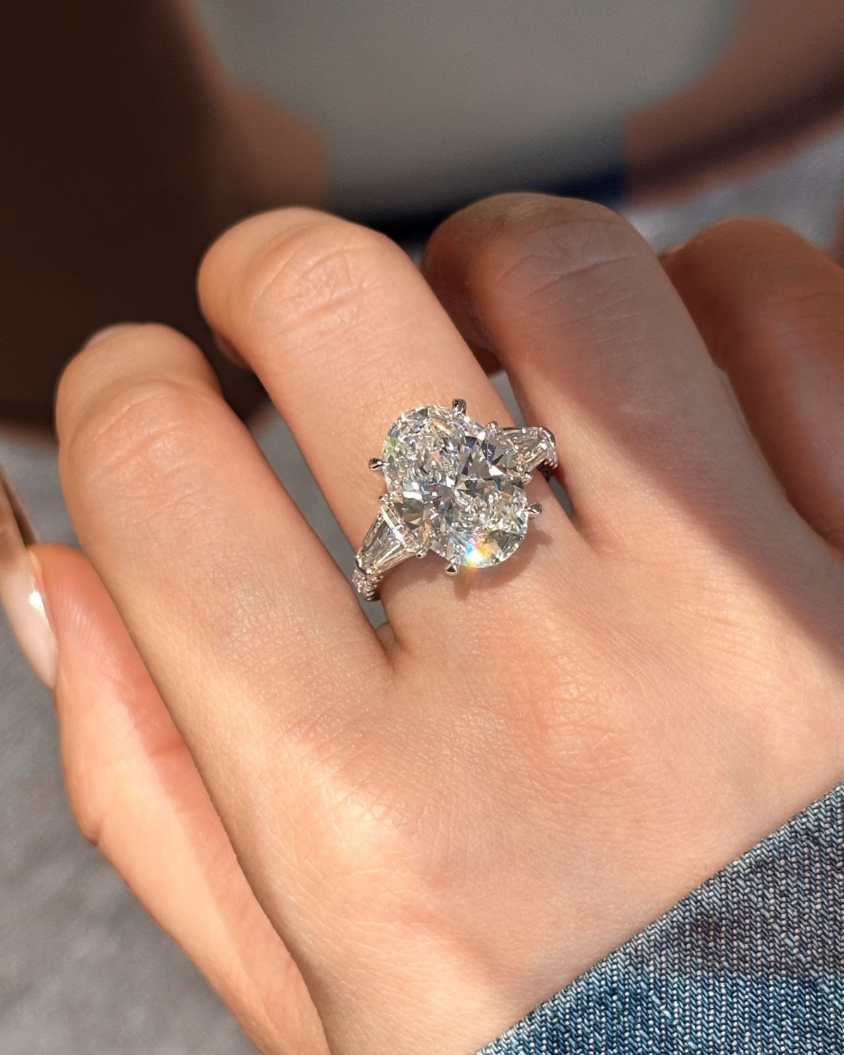 Oval Tapered Baguette Ring by MONICONIC