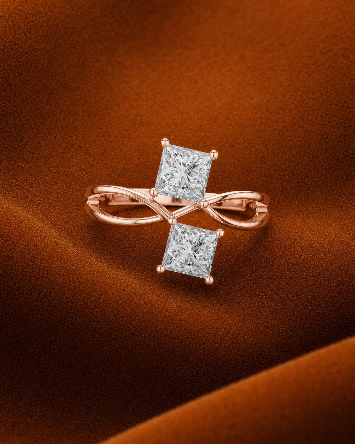 Princess-Cut Toi et Moi Ring by MONICONIC