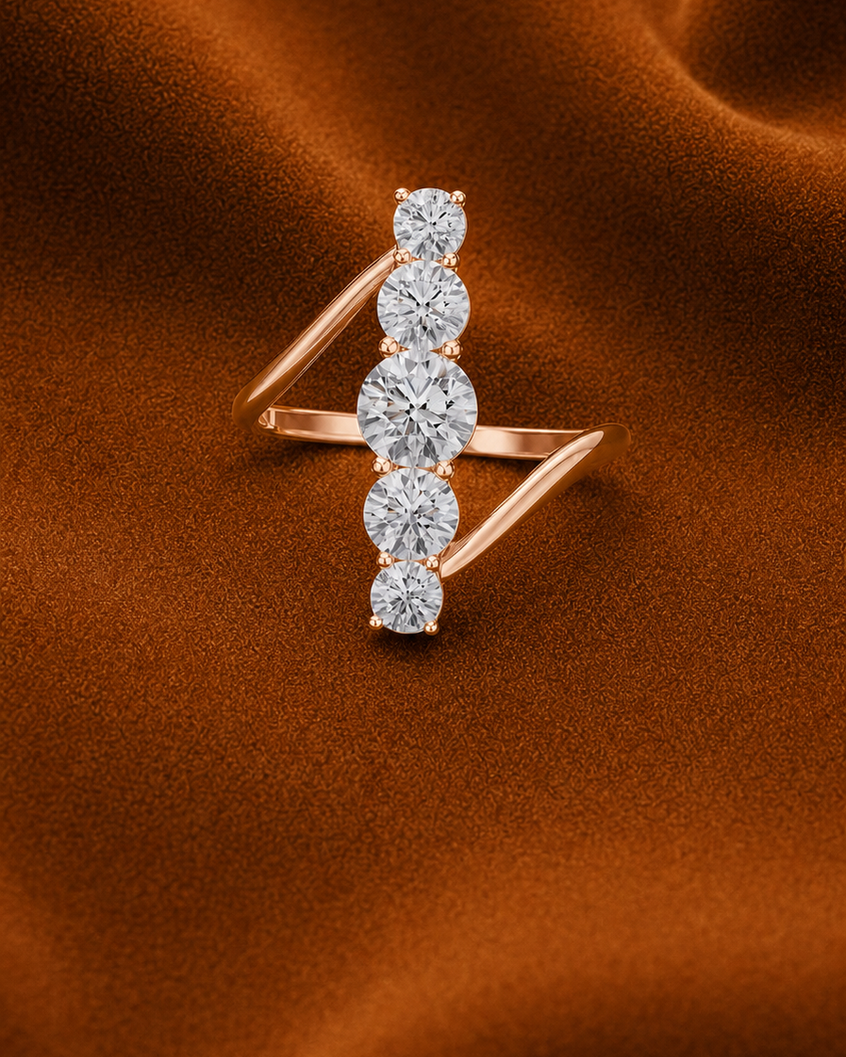Five Stone Bypass Ring by MONICONIC