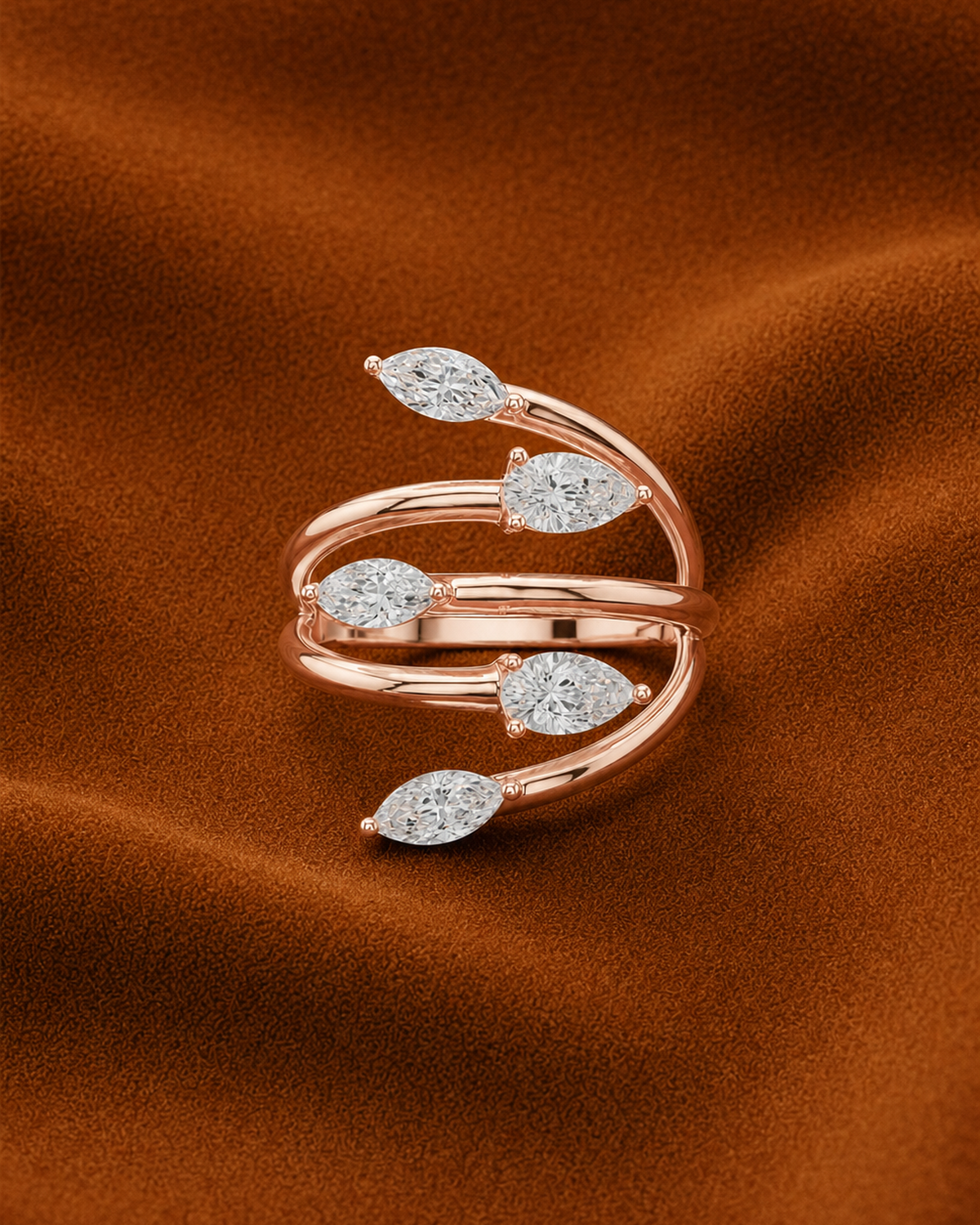 Marquise & Pear Wrap Ring by MONICONIC