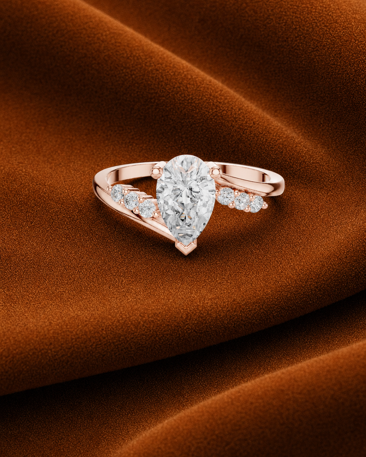 Pear Cut Split Shoulder Ring by MONICONIC