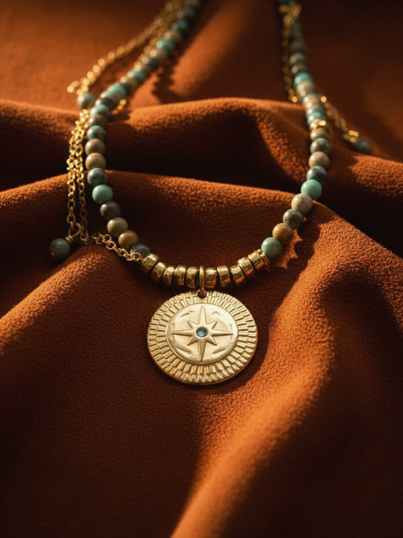 Turquoise Celestial Pendant Necklace