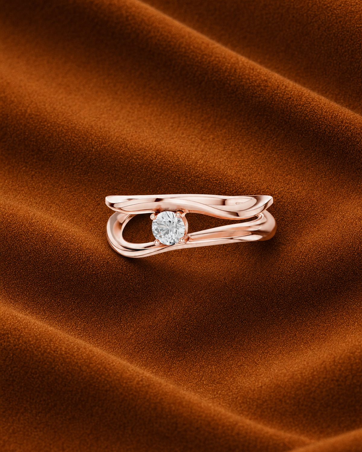 Bypass Solitaire Ring by MONICONIC