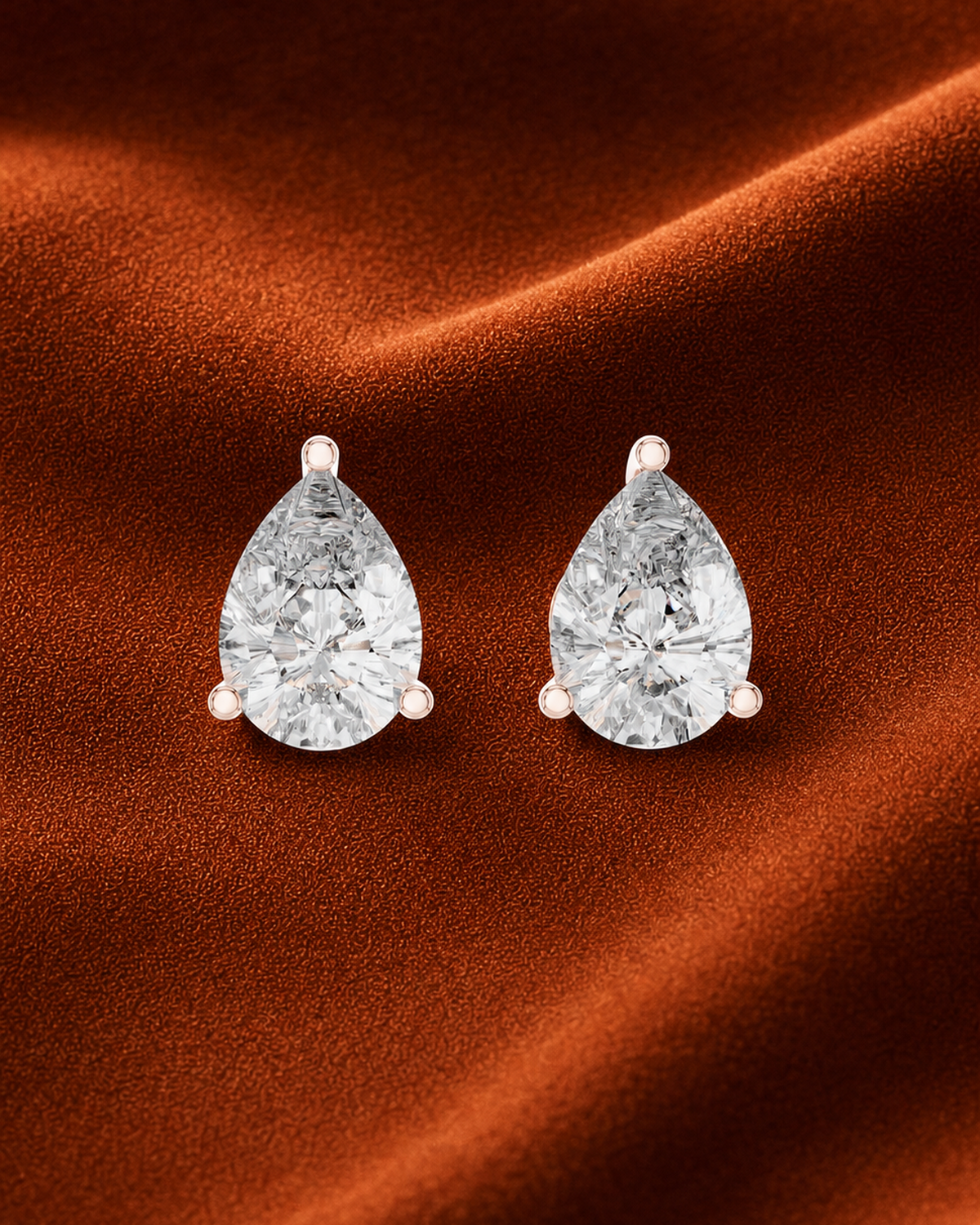 Pear Lab Grown Diamond Stud Earrings by MONICONIC
