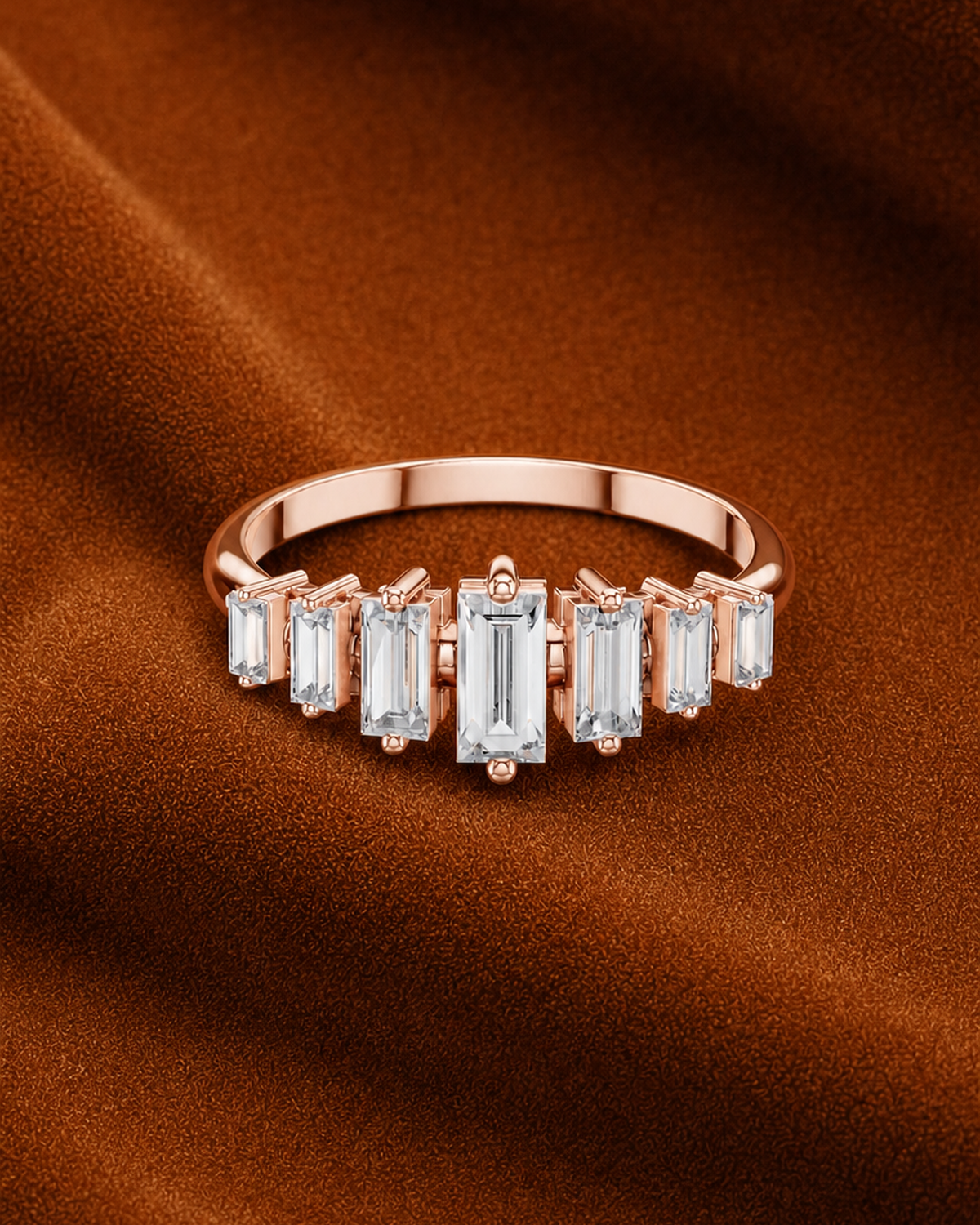 Graduated Baguette Ring by MONICONIC