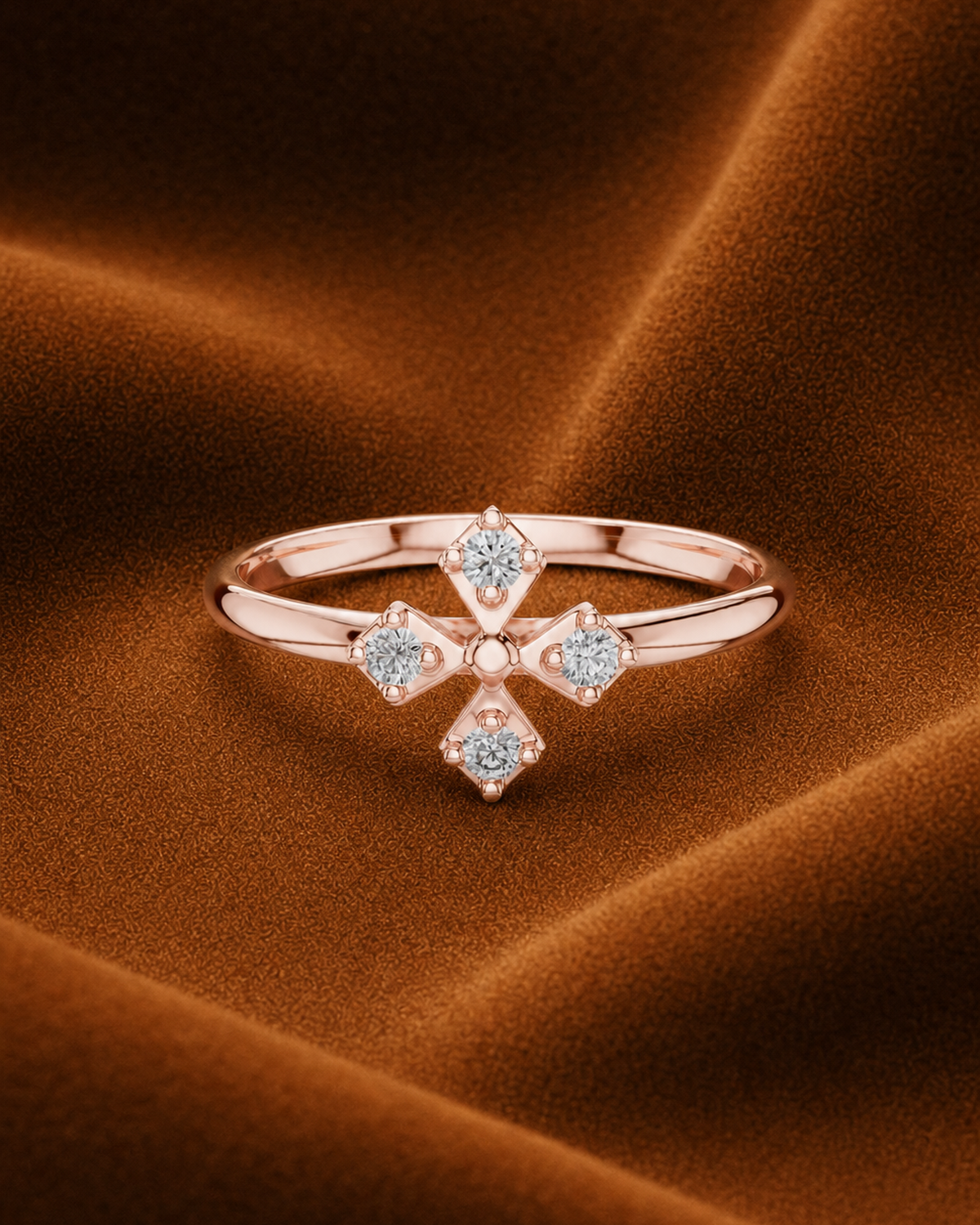 Quatrefoil Diamond Ring by MONICONIC